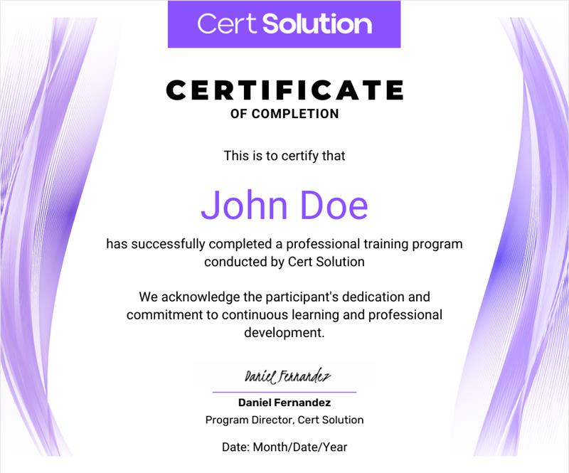 demo certificate